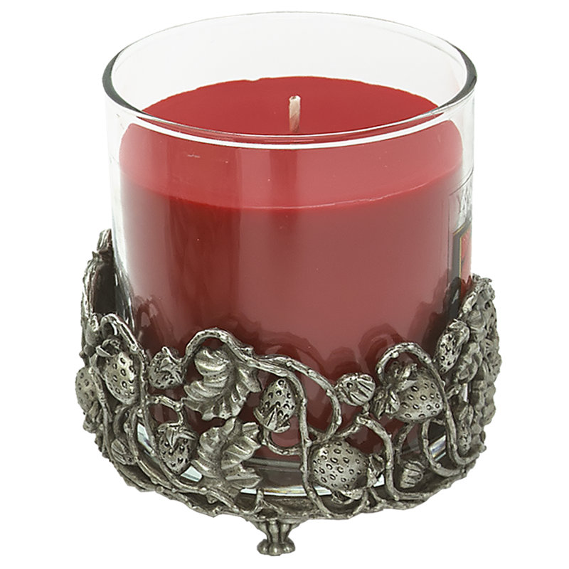 BiancaCollection Strawberry Pewter Pillar Candle Holder Wayfair
